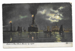 CPA RARE De 1909?- Scène In NEW YORK HARBOR By Night - Bateaux - - Autres & Non Classés