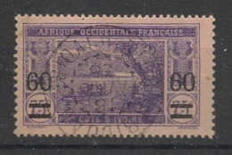 COTE D'IVOIRE - 1922-25 - N°YT. 59 - Lagune Ebrié 60c Sur 75c Violet - Oblitéré / Used - Gebruikt