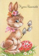 PASCUA CONEJO HUEVO Vintage Tarjeta Postal CPSM #PBO432.A - Easter
