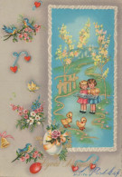 EASTER CHILDREN EGG Vintage Postcard CPSM #PBO301.A - Easter