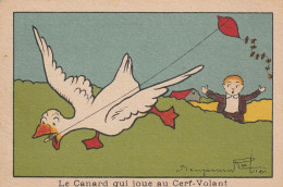 CPA  Image Style Bon-point 7x10,5 Animal Canard Jeu Sport Cerf-volant Duck Kite Drachen Vlieger Illustrateur B.RABIER - Rabier, B.