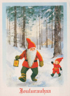 BABBO NATALE Buon Anno Natale GNOME Vintage Cartolina CPSM #PBO088.A - Santa Claus