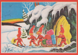WEIHNACHTSMANN SANTA CLAUS Neujahr Weihnachten GNOME Vintage Ansichtskarte Postkarte CPSM #PBL912.A - Santa Claus