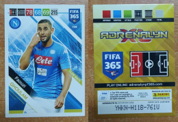 AC - 198 FAOUZI GHOULAM  NAPOLI  PANINI FIFA 365 2019 ADRENALYN TRADING CARD - Tarjetas
