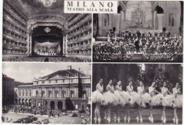 MILANO - CARTOLINA - TEATRO ALLA SCALA - VG. PER COLOGNO AL SERIO (BG) FRANCOBOLLO ASPORTATO - Milano (Milan)