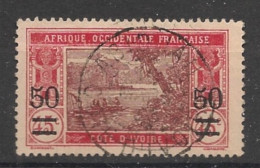 COTE D'IVOIRE - 1934-35 - N°YT. 106 - Lagune Ebrié 50 Sur 45c Rose - Oblitéré / Used - Gebruikt