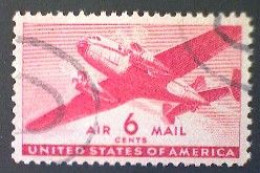 United States, Scott #C25, Used(o), 1941 Air Mail, Transporter Series, 6¢, Carmine - 2a. 1941-1960 Usados