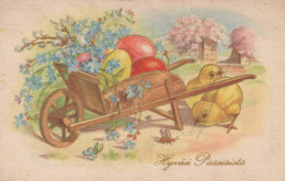 OSTERN HUHN EI Vintage Ansichtskarte Postkarte CPA #PKE395.A - Pâques