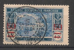 COTE D'IVOIRE - 1934-35 - N°YT. 107 - Lagune Ebrié 50 Sur 75c Bleu - Oblitéré / Used - Usati