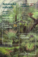 Czech Tschechien Tchèque 2024 Botanical Garden Of The City Of Prague Trees Flowers Set Of 3 Stamps In Block MNH - Blokken & Velletjes