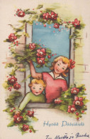 EASTER CHILDREN EGG Vintage Postcard CPA #PKE226.A - Pasen