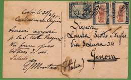 Ad0908 - GREECE - Postal History -  POSTCARD To ITALY 1921 - Storia Postale