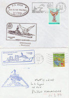 France 6 Enveloppes 1994 Mission Balbuzard Porte Avions Clemenceau Foch Pétrolier Ravitailleur Meuse Frégate Jean Bart - Poste Navale