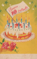 FELIZ CUMPLEAÑOS 10 Año De Edad Vintage Tarjeta Postal CPSMPF #PKD201.A - Compleanni