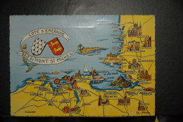 CP,  50,  BAIE DU MONT ST MICHEL - Carte Géographique - Le Mont Saint Michel