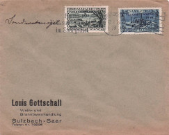 Louis GOTTSCHALL Sulzbach Saar .  15c Et 1fr.50 1935 + Tampon Heute Volksabstummung Im Saargebiet - Andere & Zonder Classificatie