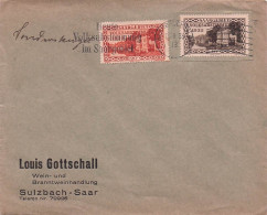 Louis GOTTSCHALL Sulzbach Saar .  20c Et 40c 1935+ Tampon Heute Volksabstummung Im Saargebiet - Altri & Non Classificati