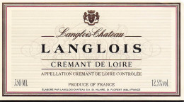 Etiquette  Château LANGLOIS . Crémant De Loire .  St-Hilaire St-Florent . - Sonstige & Ohne Zuordnung