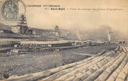 CPA 63  SAINT ALYRE USINE DE SULFATAGE DES POTEAUX TELEGRAPHIQUES - Autres & Non Classés