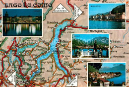 73231200 Lago Di Como Como Bellaggio Lecco Menaggio Staedte Am Comersee Landkart - Other & Unclassified