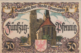 50 PFENNIG 1921 Stadt NEURUPPIN Brandenburg DEUTSCHLAND Notgeld Banknote #PF480 - [11] Emissioni Locali