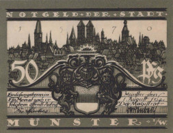 50 PFENNIG 1921 Stadt MÜNSTER IN WESTFALEN Westphalia DEUTSCHLAND Notgeld #PF402 - [11] Emissions Locales