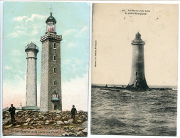 LOT 2 CPA * Les PHARES De La LOIRE Le Pilier (couleur Animée) & Phare Le Grand Charpentier Voyagé 1924 - Leuchttürme