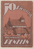 50 PFENNIG 1922 Stadt PENZLIN Mecklenburg-Schwerin DEUTSCHLAND Notgeld #PJ140 - Lokale Ausgaben