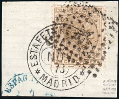 Madrid - Edi O 194 - 25 Céntimos - Fragmento Mat Rombo Puntos + Trébol "Estafeta De Cambio" - Used Stamps