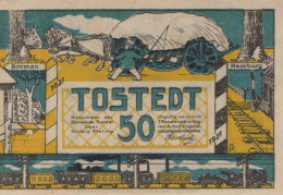 50 PFENNIG 1921 Stadt TOSTEDT Hanover DEUTSCHLAND Notgeld Banknote #PG352 - [11] Emisiones Locales