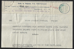 Recibo De Envio Telegrama Obliteração Da Rádio Marconi 1950. Receipt Sending A Telegram With Obliteration Radio Marconi - Brieven En Documenten