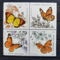 BANGLADESH 1990 FAUNA Animals. Insects BUTTERFLIES - Fine Set MNH - Bangladesh