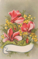 FLOWERS Vintage Ansichtskarte Postkarte CPA #PKE714.DE - Fleurs