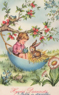 OSTERN KINDER EI Vintage Ansichtskarte Postkarte CPA #PKE342.DE - Pasqua