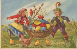 OSTERN KINDER EI Vintage Ansichtskarte Postkarte CPA #PKE215.DE - Ostern