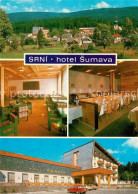 73230373 Srni Hotel Sumava Restaurant Ortsmotiv Mit Kirche Srni - República Checa