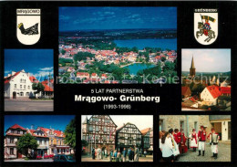 73230328 Mragowo Sensburg Teilansichten Wappen Gruenberg Partnerstadt Wappen Mra - Polen