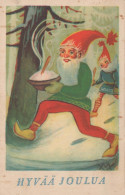 PAPÁ NOEL Feliz Año Navidad Vintage Tarjeta Postal CPSMPF #PKG315.ES - Santa Claus