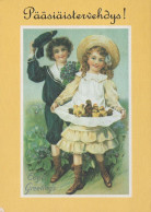 PASCUA NIÑOS Vintage Tarjeta Postal CPSM #PBO323.ES - Pasen