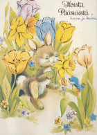 PASCUA CONEJO Vintage Tarjeta Postal CPSM #PBO452.ES - Easter