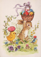 PASCUA CONEJO HUEVO Vintage Tarjeta Postal CPSM #PBO390.ES - Pasqua