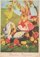 PASCUA CONEJO Vintage Tarjeta Postal CPSM #PBO516.ES - Pasen