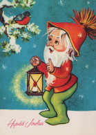 PAPÁ NOEL Feliz Año Navidad Vintage Tarjeta Postal CPSM #PBL276.ES - Santa Claus