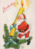 PAPÁ NOEL Feliz Año Navidad Vintage Tarjeta Postal CPSM #PAU509.ES - Santa Claus