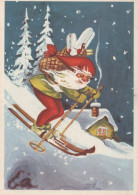 PAPÁ NOEL Feliz Año Navidad Vintage Tarjeta Postal CPSM #PAU578.ES - Santa Claus