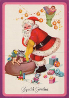 PAPÁ NOEL NAVIDAD Fiesta Vintage Tarjeta Postal CPSM #PAK811.ES - Santa Claus