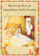 PAPÁ NOEL NIÑO NAVIDAD Fiesta Vintage Tarjeta Postal CPSM #PAK270.ES - Kerstman