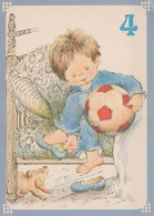 JOYEUX ANNIVERSAIRE 4 Ans GARÇON ENFANTS Vintage Postal CPSM #PBT961.FR - Anniversaire