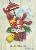 PÂQUES LAPIN ŒUF Vintage Carte Postale CPSM #PBO391.FR - Ostern