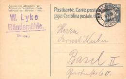 Rämismühle W.Lyko  Firmen Gewerbestempel Besonderheiten - Enteros Postales